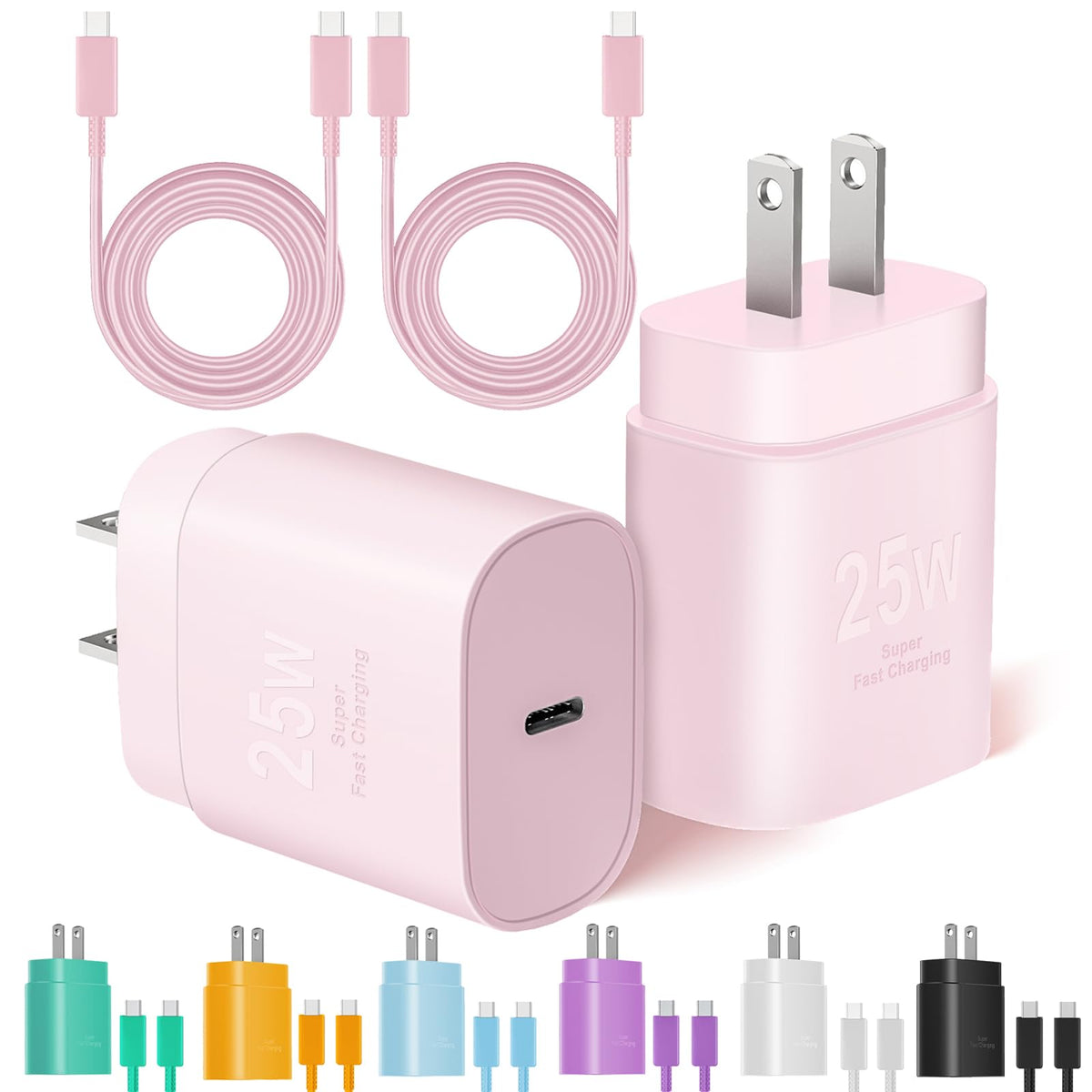 Type C Charger Fast Charging, 2Pack [10FT&6FT] Long USB C Cable with 25W Phone Super Fast Charger Block Compatible with Galaxy S26+/S25 Ultra,iPhone 18/17/16/Air/Plus/Pro Max/Duo
