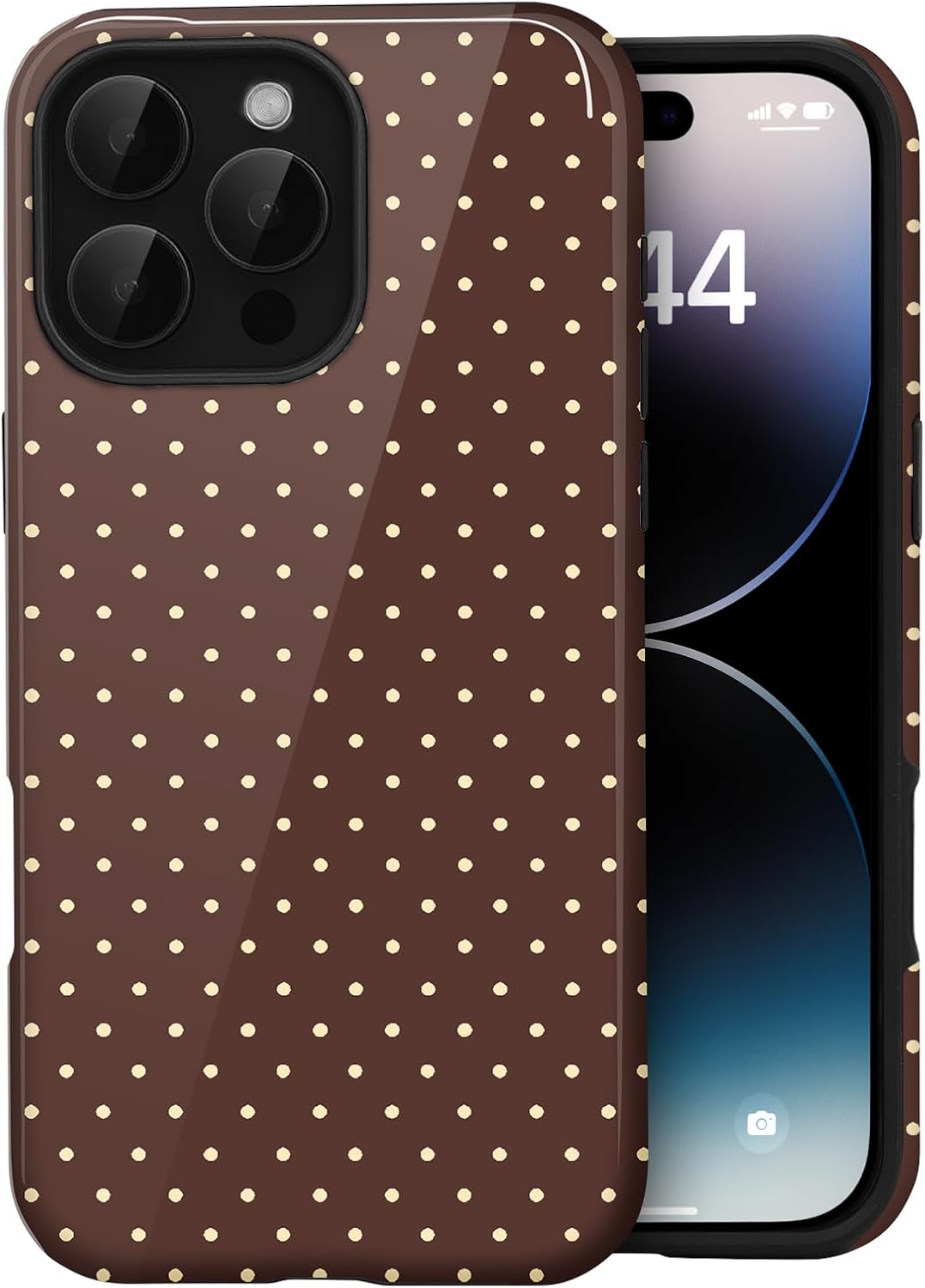 for iPhone 12/12 Pro Cute Polka Dot Phone Case, Yellow
