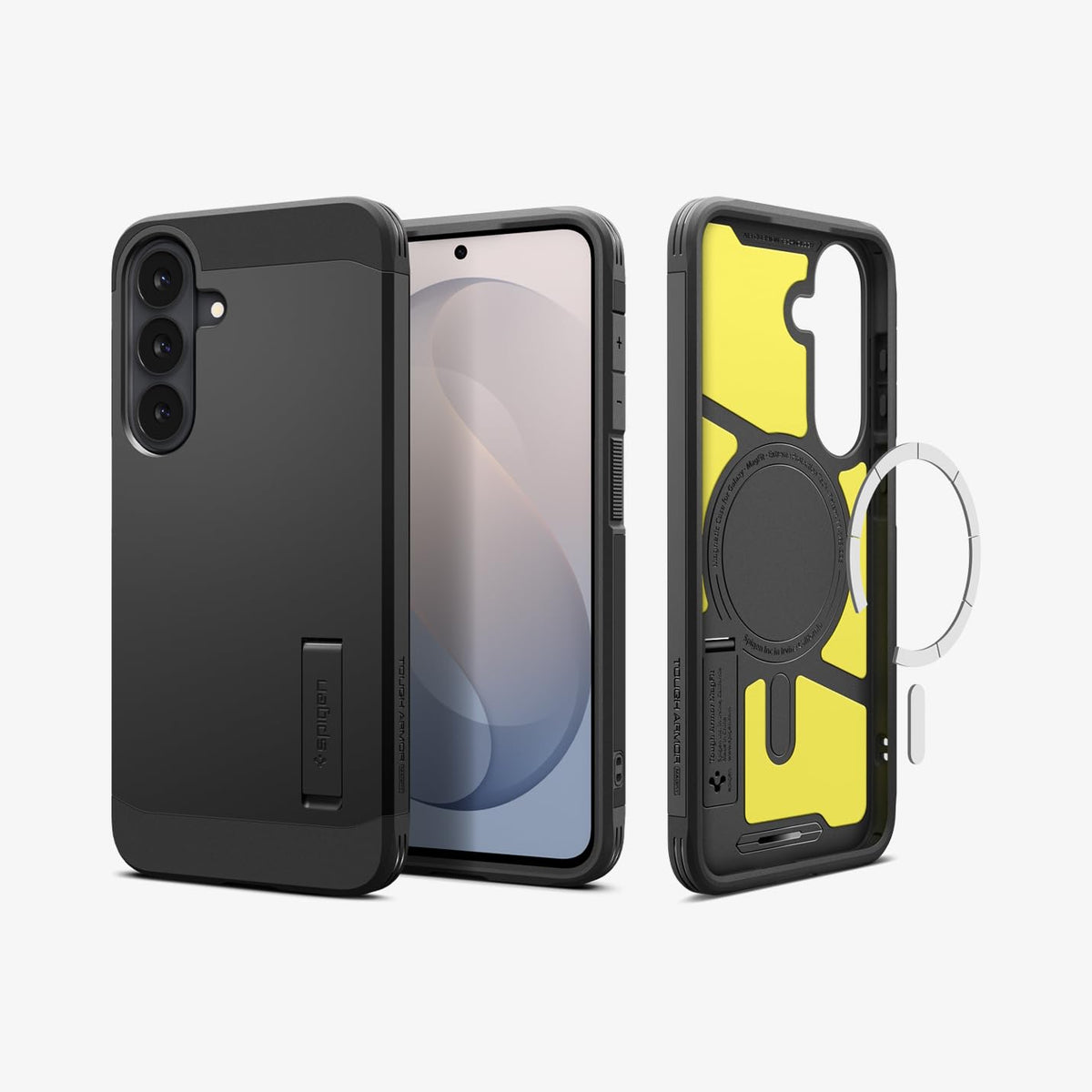 Spigen for Galaxy S26 Case, Tough Armor MagFit [Kickstand] [Compatible with MagSafe] [Military-Grade Protection] - Black