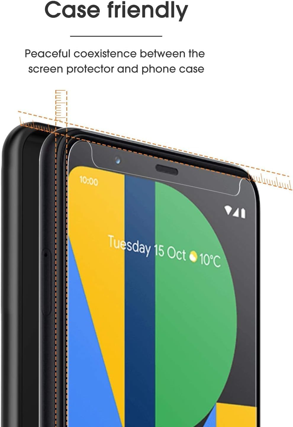 OMOTON 3+2 Pack for Google Pixel 11 Screen Protector 6.3-inch