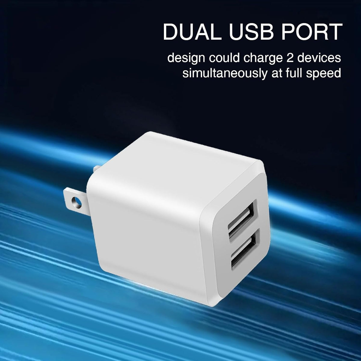 USB A Wall Charger,Dual Port Cube Power Adapter Charger Plug Block Charger