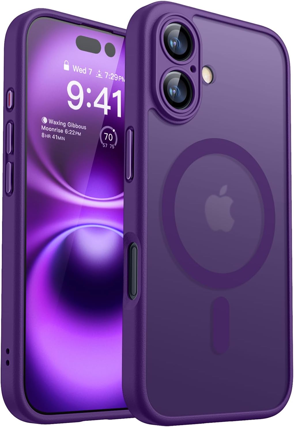CANSHN Magnetic Shockproof for iPhone 16 Plus Case, Deep Green