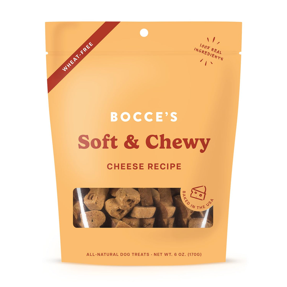 Bocce's Bakery Say Moo Soft & Chewy Dog Treats, Beef & Cheddar Flavor, 6 oz