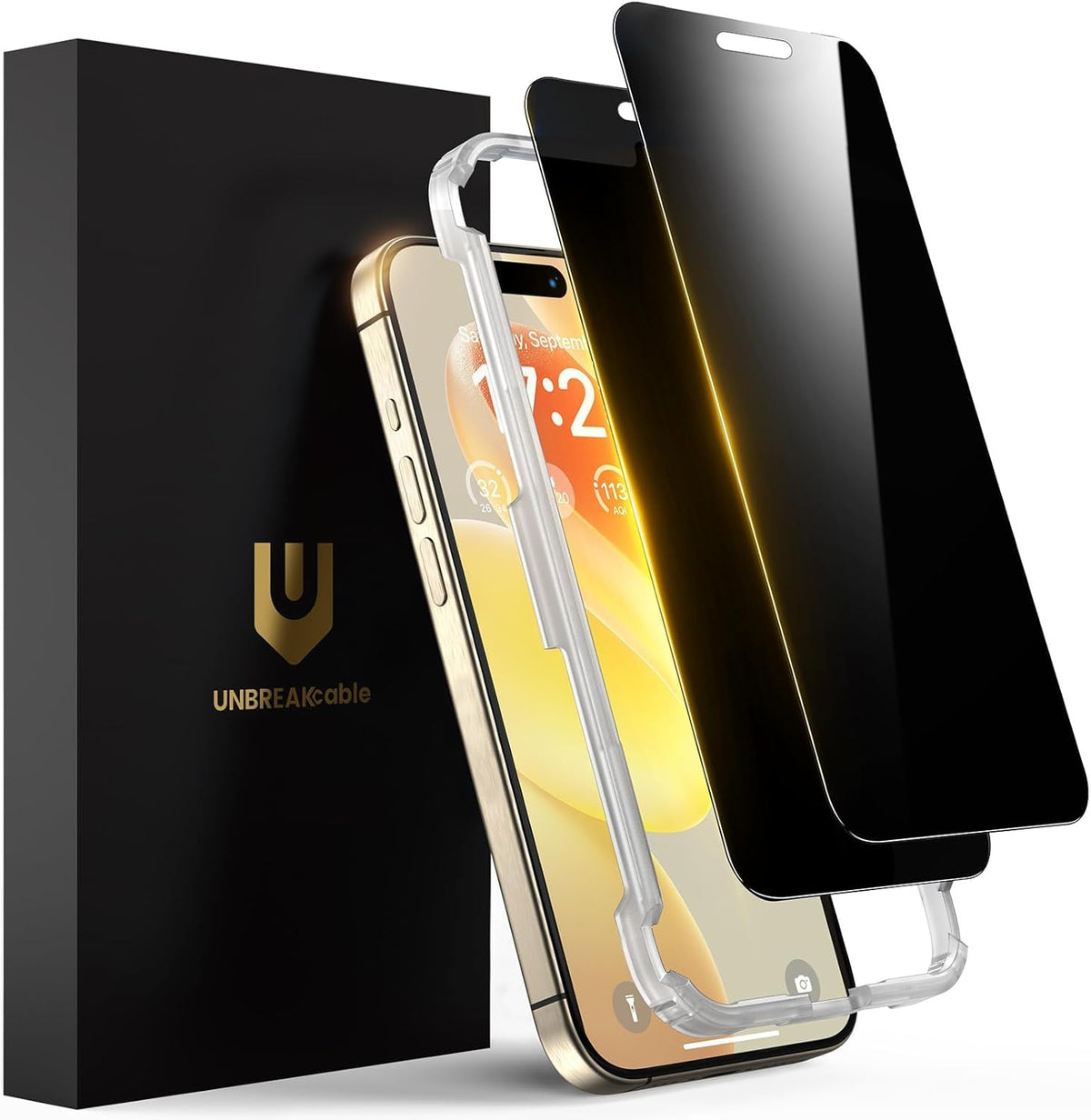 UNBREAKcable Privacy Screen Protector for iPhone 16 Pro, 2-Pack