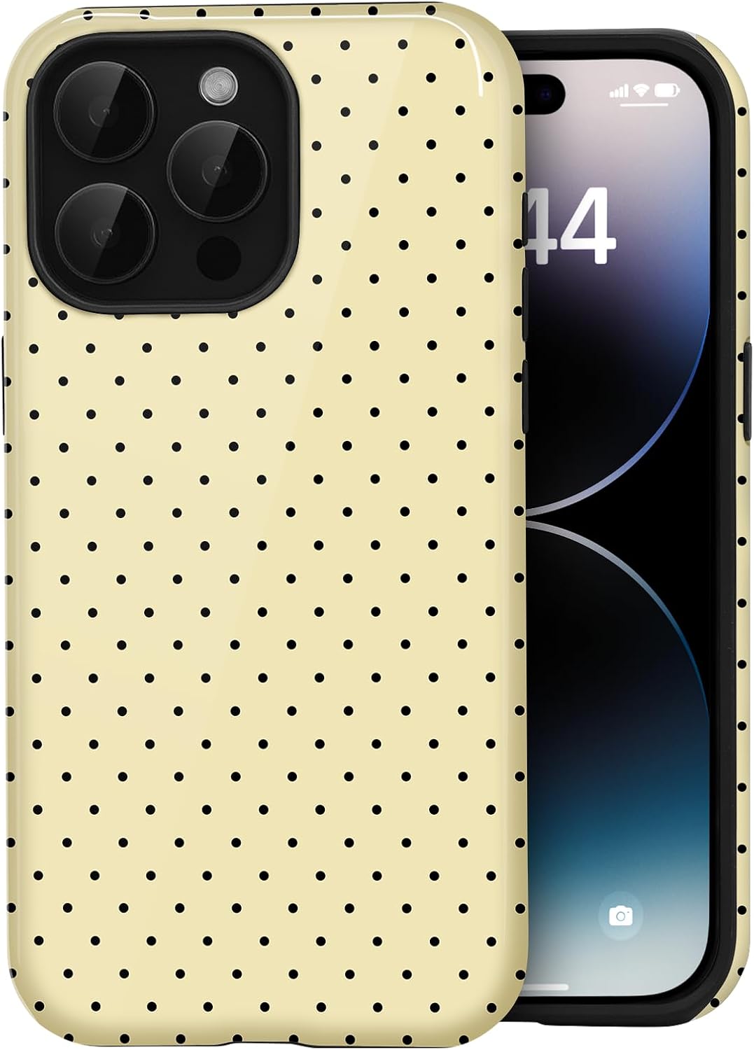 for iPhone 12/12 Pro Cute Polka Dot Phone Case, Yellow