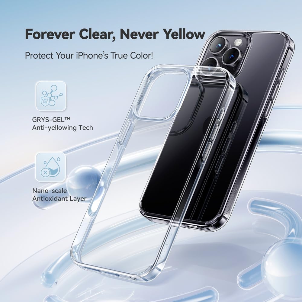 CASEKOO for iPhone Air Case, Crystal Clear, Patented Anti-Yellowing, Slim