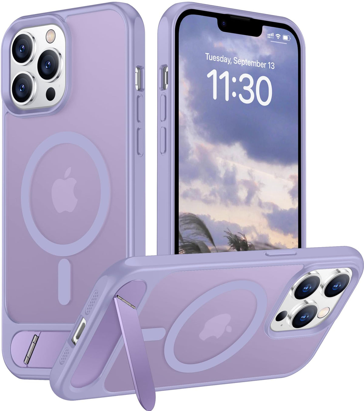 Temdan Magnetic Compatible with iPhone 16 Pro Max Case, [Built-in Invisible Kickstand][Compatible with MagSafe] [Military Grade Shockproof] Slim Translucent Matte Phone Case for iPhone 16 Pro Max 6.9"