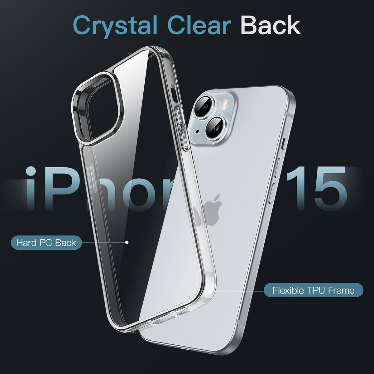 JETech Case for iPhone 15, Anti-Yellowing, Green