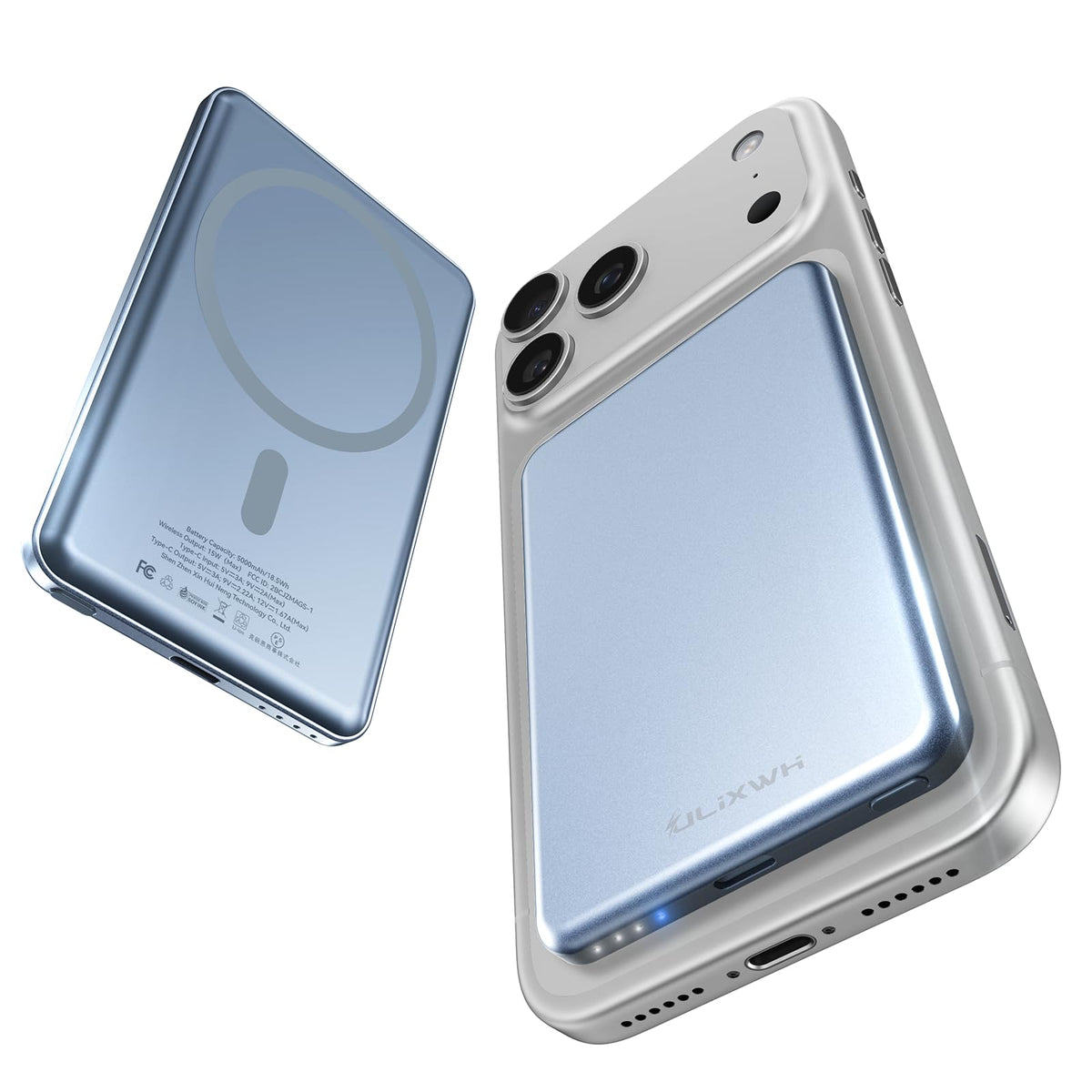 [0.3" Ultra Slim] [Alloy-Made] ULiXWH for Magsafe Portable Charger iPhone