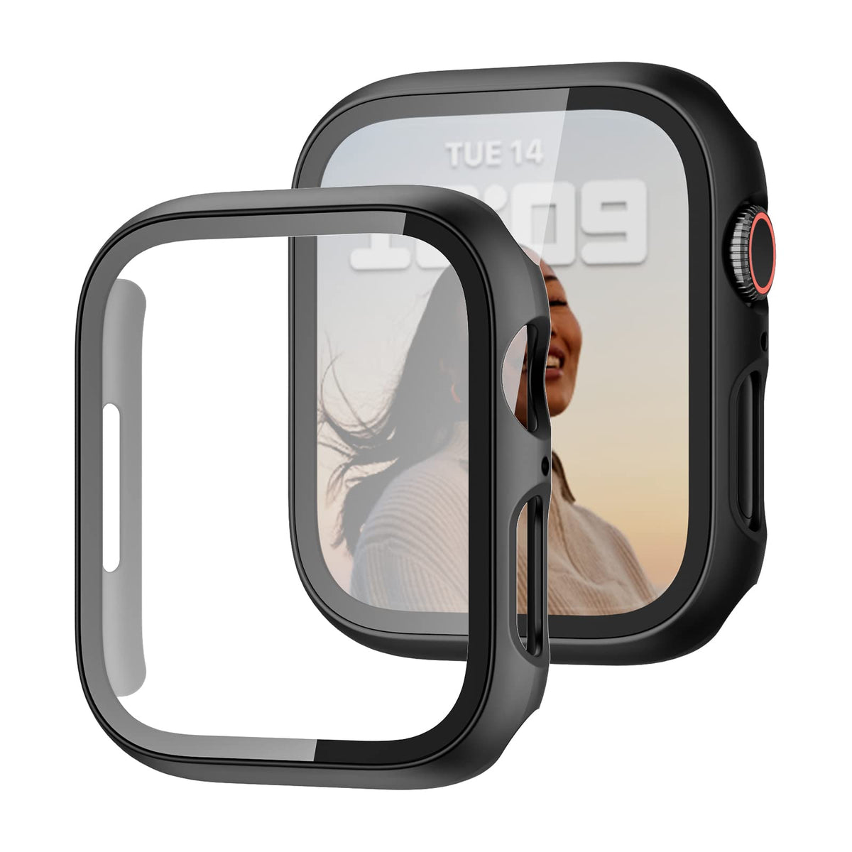 JZK Screen Protector Case for Apple Watch Series 11/10 42mm,Carbon Fibre