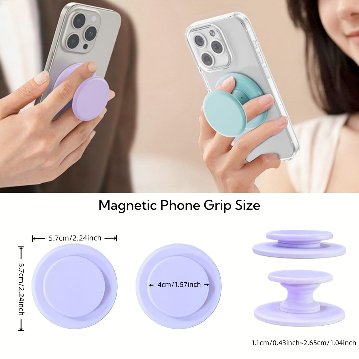 Grippopso Expandable Collapsible Mobile Phone Grip Stand Holder, Sky Blue