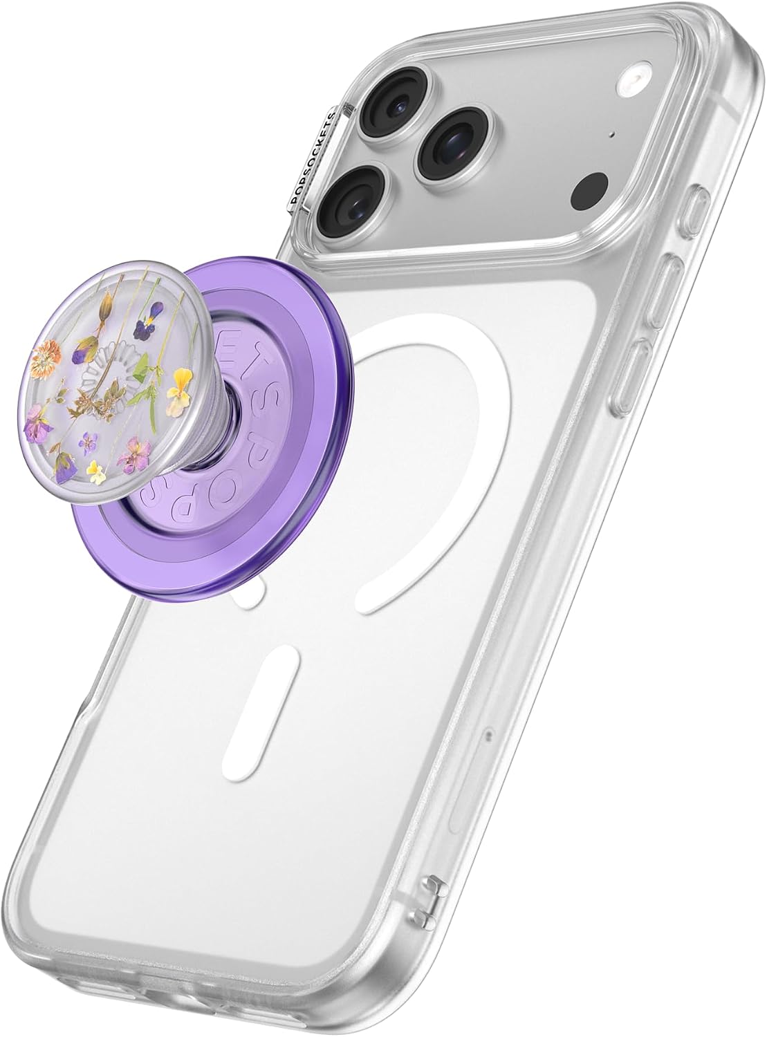 PopSockets Phone Grip for MagSafe, Magnetic Holder- Purple Fields