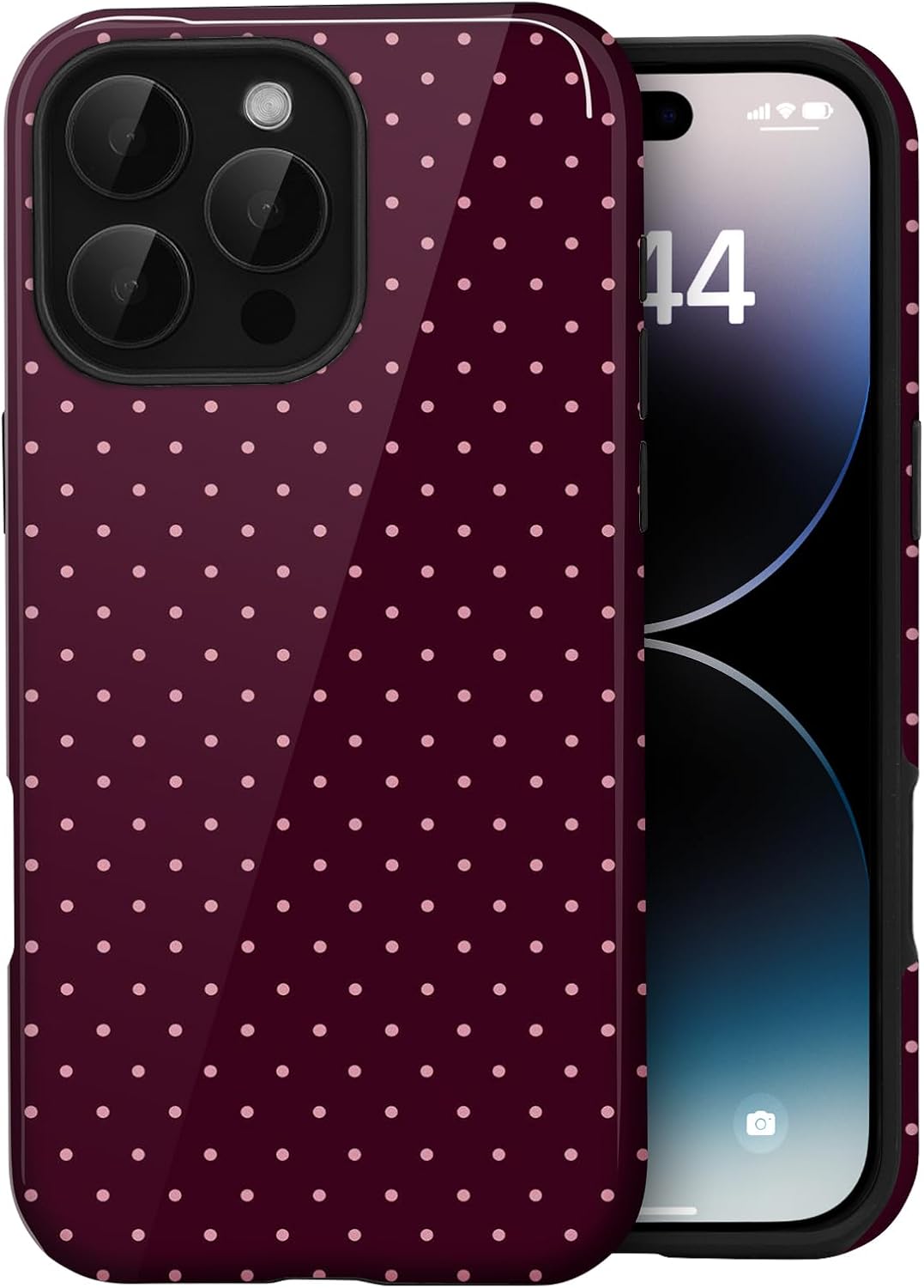for iPhone 12/12 Pro Cute Polka Dot Phone Case, Yellow