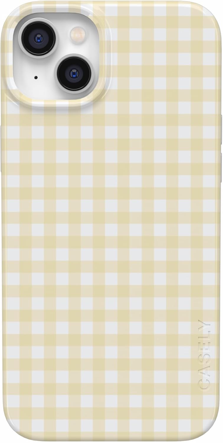 Casely iPhone 17 Case | Pastel Picnic | Blue Gingham | Compatible with MagSafe | Classic Ultra Thin Design