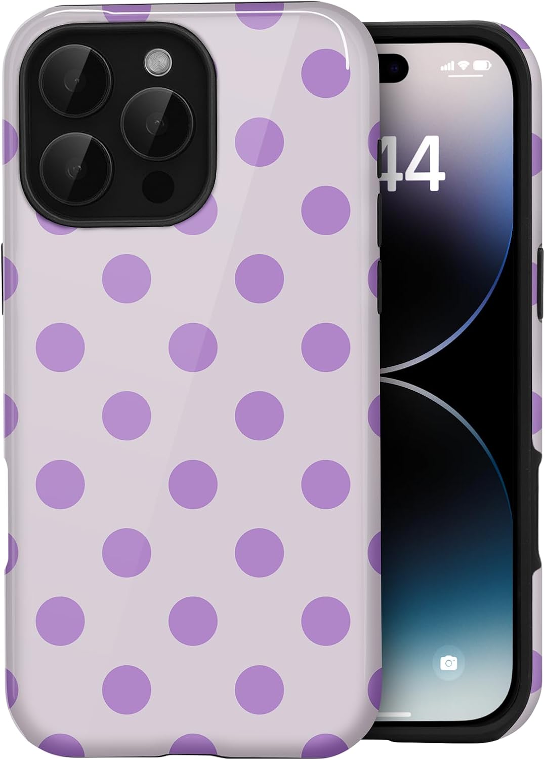 for iPhone 12/12 Pro Cute Polka Dot Phone Case, Yellow