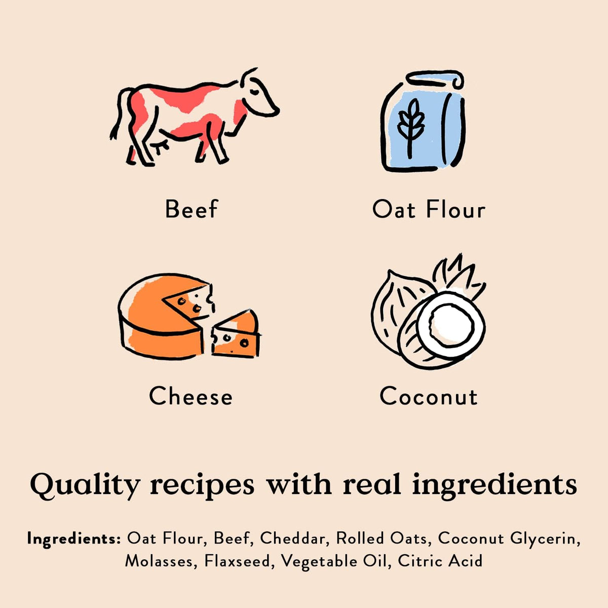 Bocce's Bakery Say Moo Soft & Chewy Dog Treats, Beef & Cheddar Flavor, 6 oz