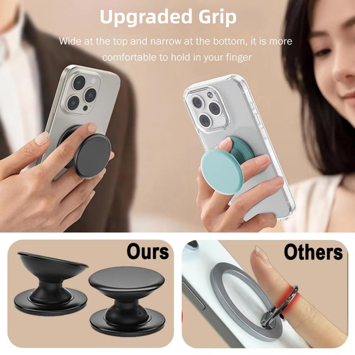 Grippopso Expandable Collapsible Mobile Phone Grip Stand Holder, Sky Blue