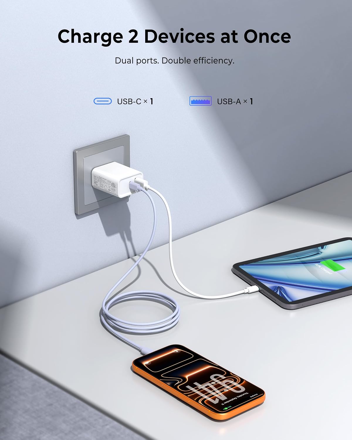 3 Pieces USB C Wall Charger for iPhone 14/15/16/17 Pro Max Plus Cube