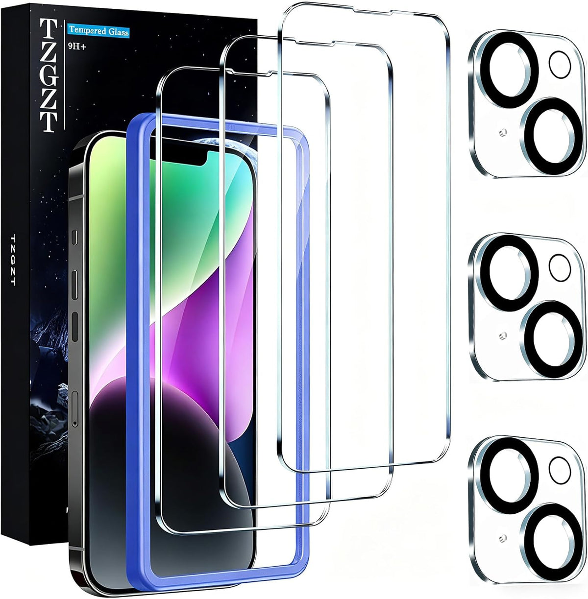 TZGZT 3 Pack Privacy Screen Protectors for iPhone Duo, Tempered Glass