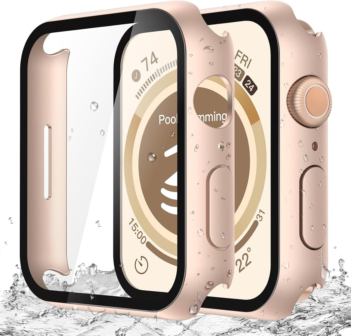 Misxi 2-Pack Waterproof Hard Case for 46mm Apple Watch Series 12 (2026)