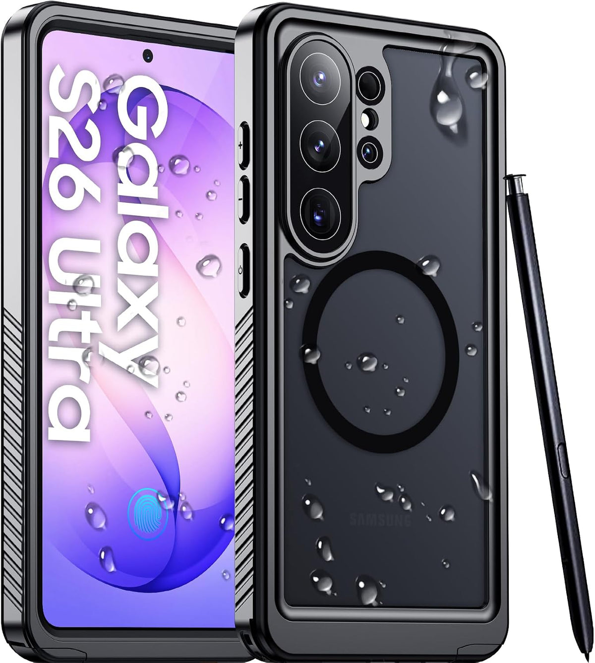 Temdan Compatible with iPhone 17 Pro Case,Waterproof Built-in Screen & Camera Protector IP68 Underwater Full Body 17FT Military Dropproof Shockproof Phone Case 6.3"-Blue/Clear