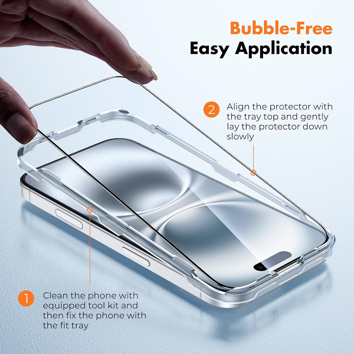 UNBREAKcable 3-Pack Screen Protector for iPhone 15, Full Coverage