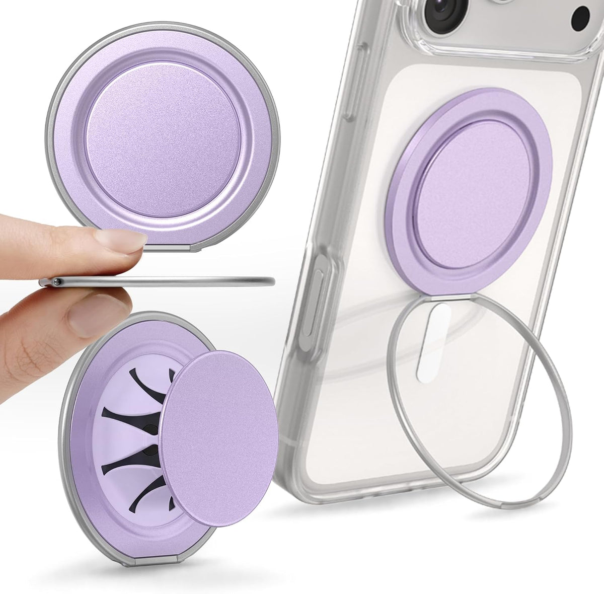 PopSockets Low-Pro Grip for MagSafe, Thin Profile- Black