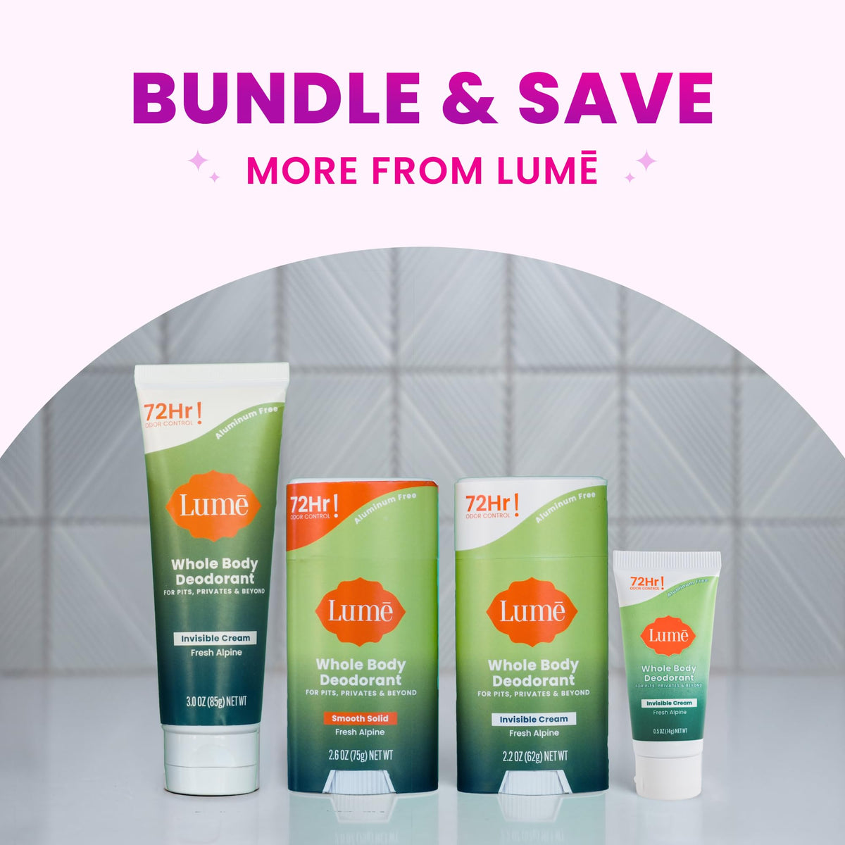 Lume Whole Body Deodorant - Cream Tube - 3 oz, 2 pk (Soft Powder)
