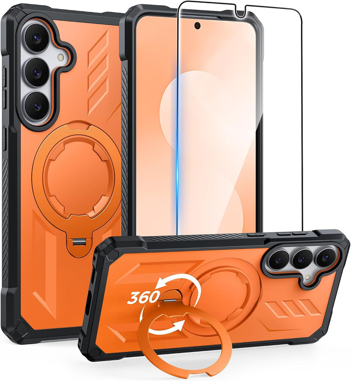 FNTCASE for iPhone 17 Case with 360 Spin Magnetic Stand