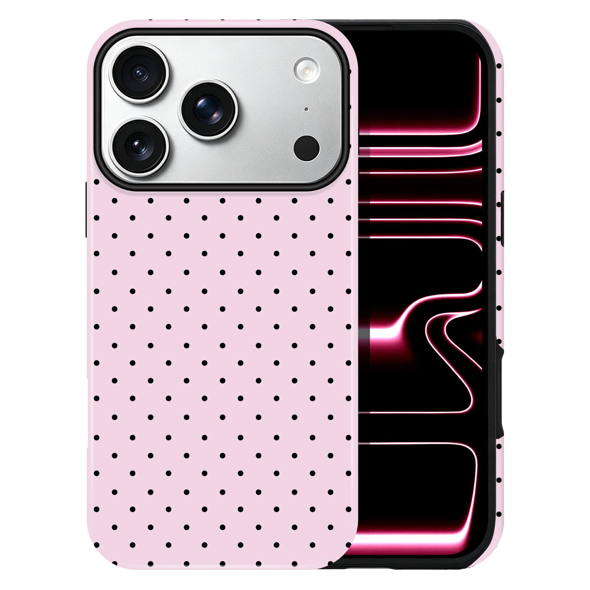 Polka Dot Pattern Phone Case for iPhone 17 6.3", White