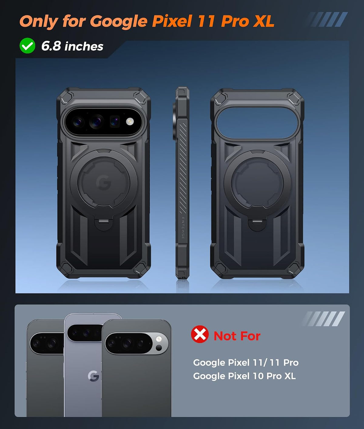FNTCASE for iPhone 17 Case with 360 Spin Magnetic Stand