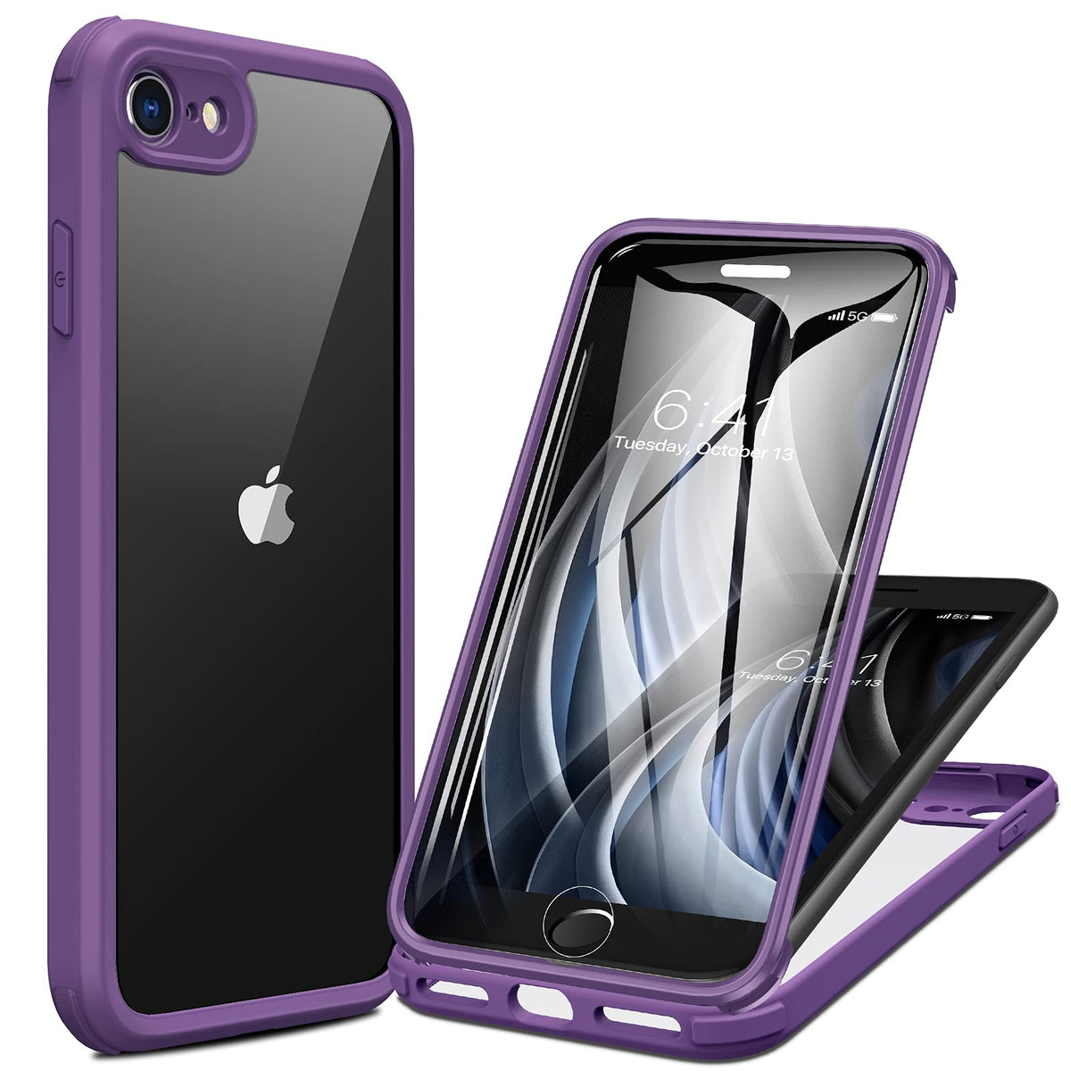 Miracase for iPhone 17e Case & iPhone 16e Case, Full-Body Phone with Built-in Glass Screen Protector, [Magnetic with MagSafe] Military Drop Proof 17 E/ 16 E Cover Bumper 6.1 inch, Black