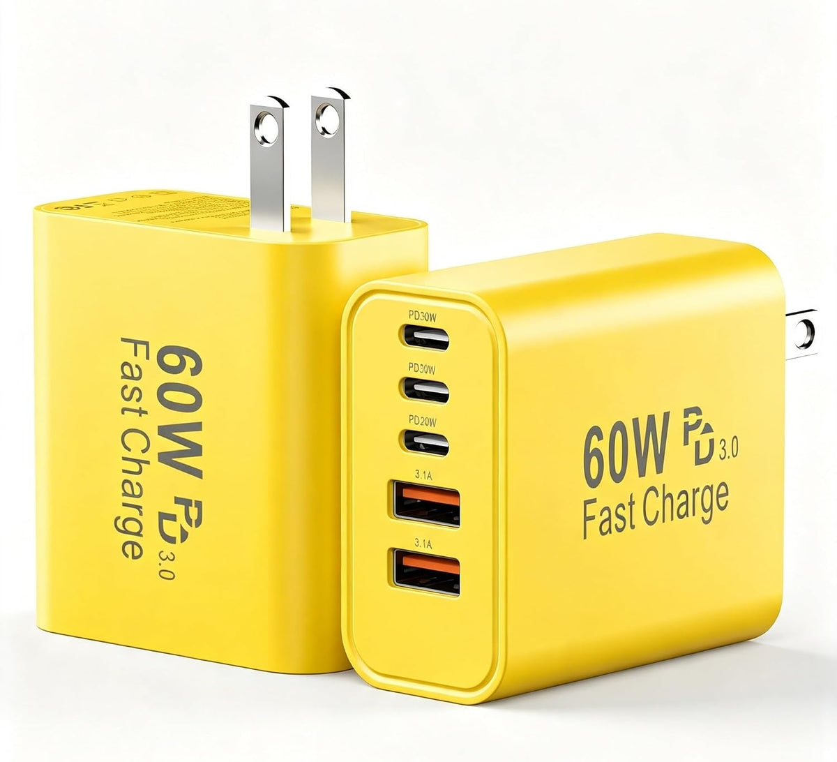 USB C Fast Charger Blocks, 60W iPhone USB Type C Wall Charging Power Blocks