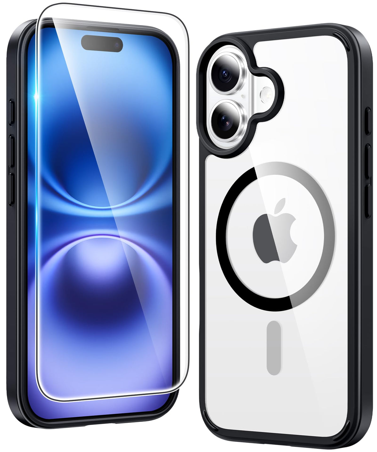 FNTCASE Magnetic for iPhone 15/14/13 Case, Clear