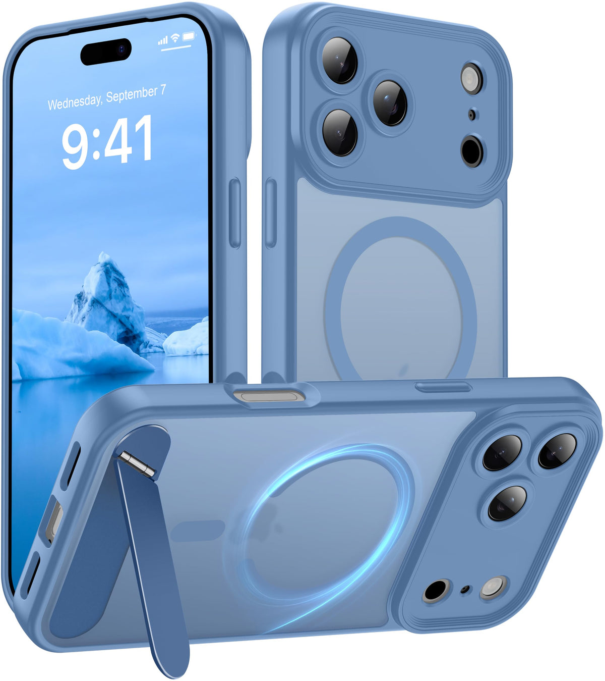 Magnetic Compatible with iPhone 16 Case, [Built-in Kickstand][Full Camera Protection][Compatible with MagSafe][Anti-Fingerprint] Shockproof Phone Case for iPhone 16 6.1",Brown