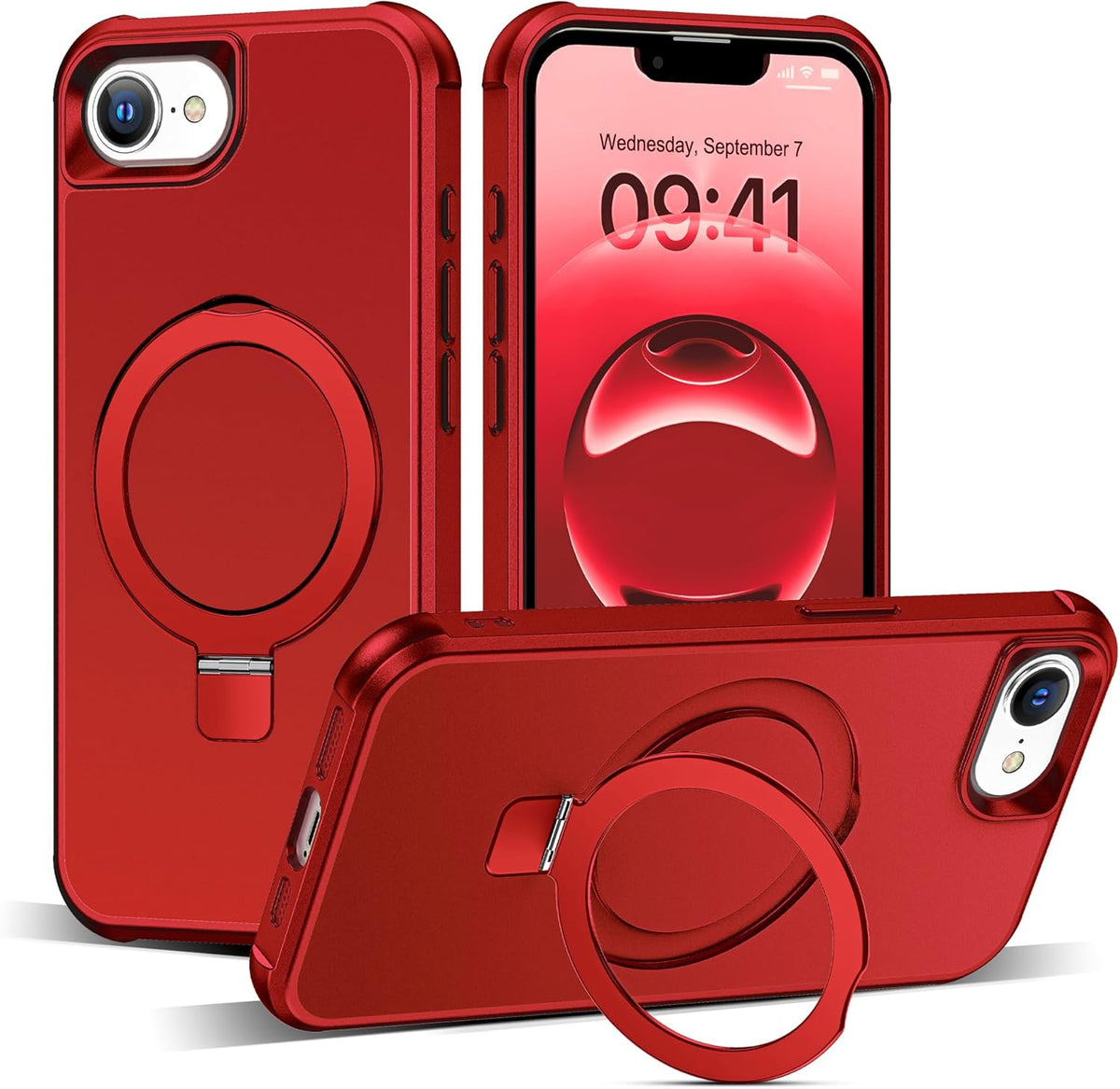 SKYLMW Compatible with iPhone 16 Pro Max Case with Stand,Rose