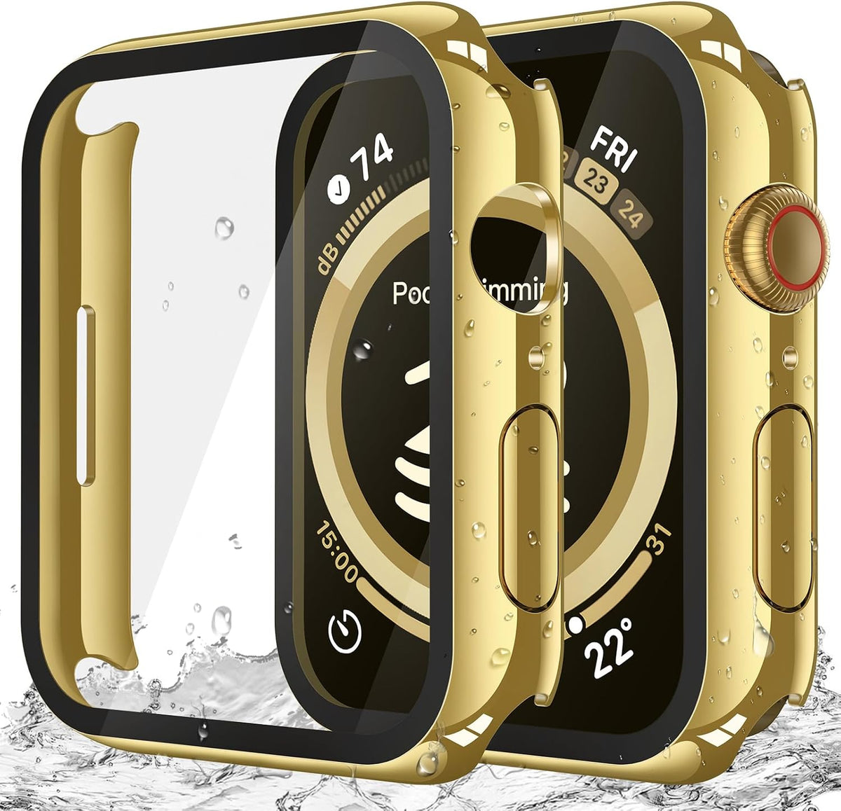 Misxi 2-Pack Waterproof Hard Case for 46mm Apple Watch Series 12 (2026)