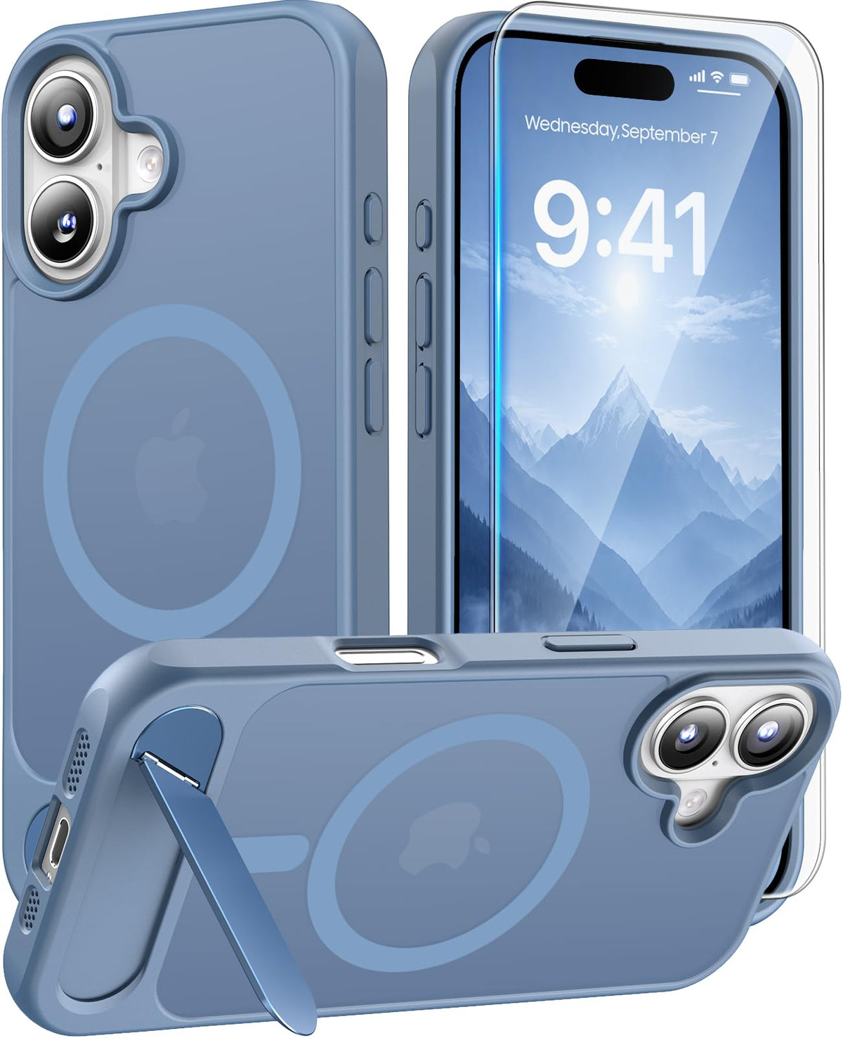 Magnetic for iPhone 16 Pro Case with Stand, Clear Matte