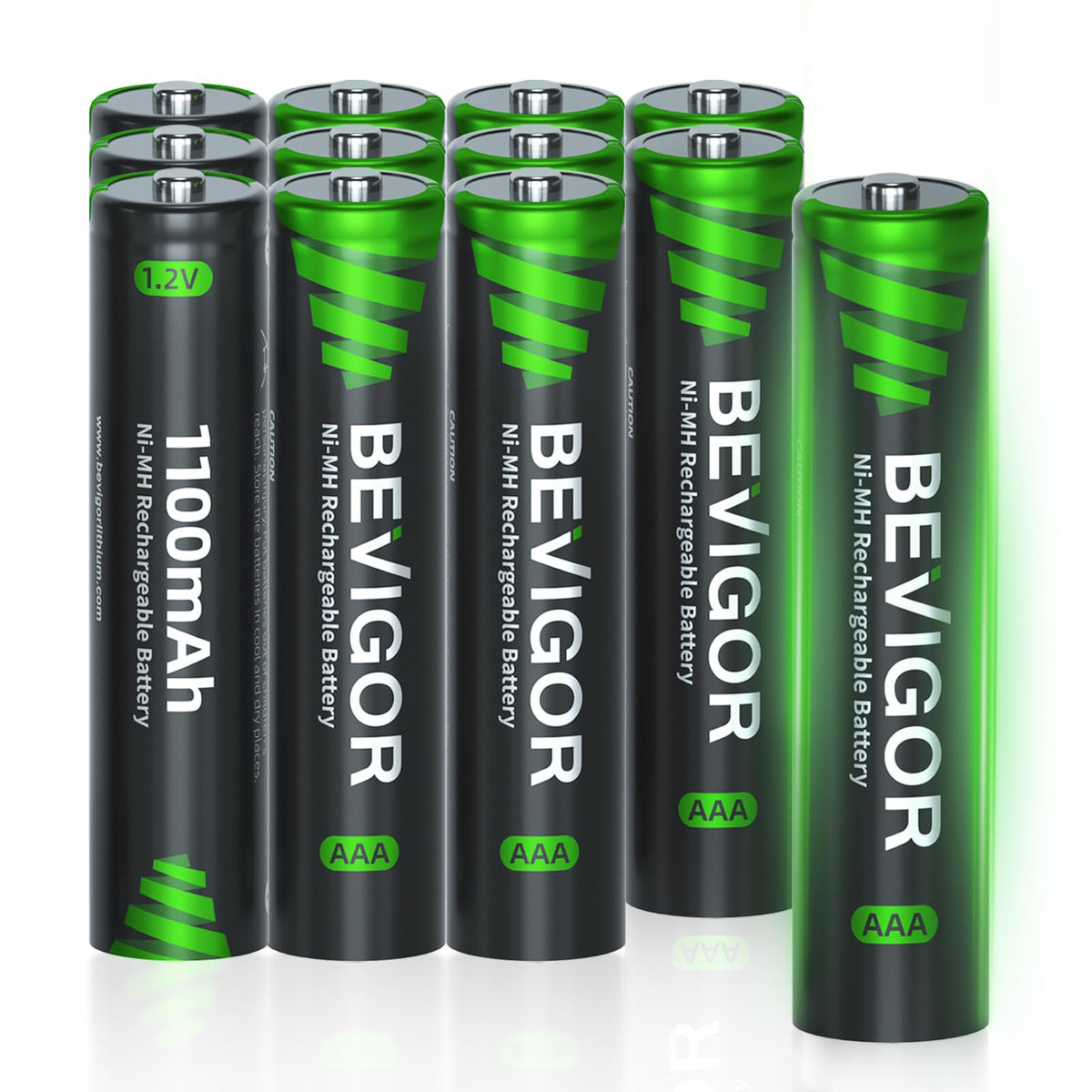 BEVIGOR AAA Rechargeable Batteries 24 Pack - 1100mAh 1500 Cycles High Capacity NiMH Rechargeable Battery AAA, 1.2V Low Self Discharge