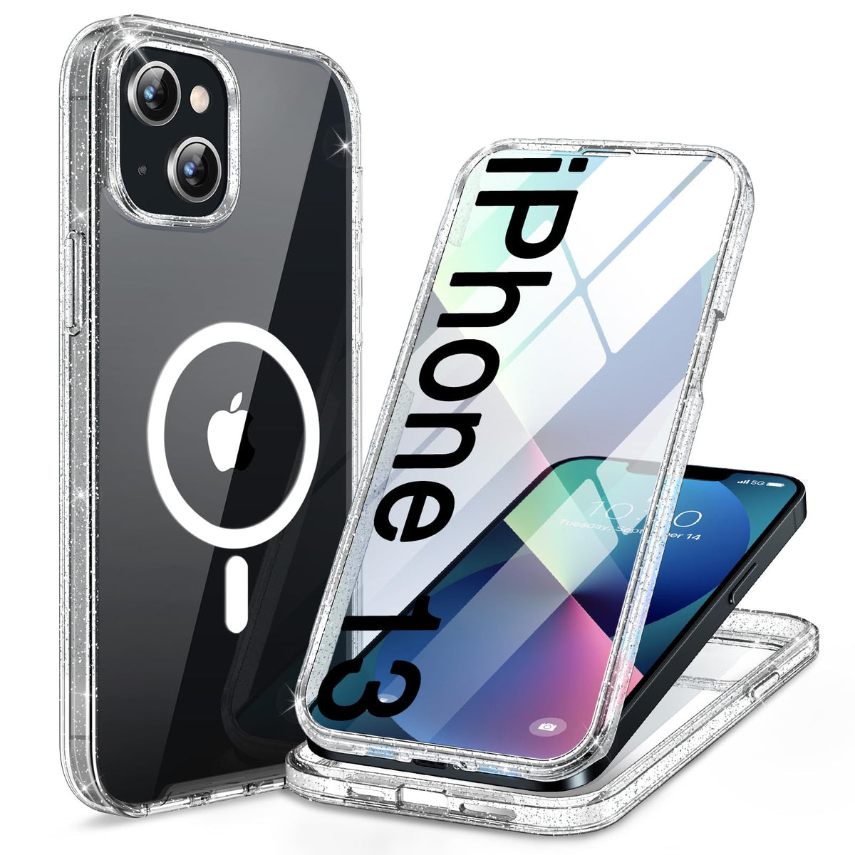 Miracase for iPhone 17e Case & iPhone 16e Case, Full-Body Phone with Built-in Glass Screen Protector, [Magnetic with MagSafe] Military Drop Proof 17 E/ 16 E Cover Bumper 6.1 inch, Black