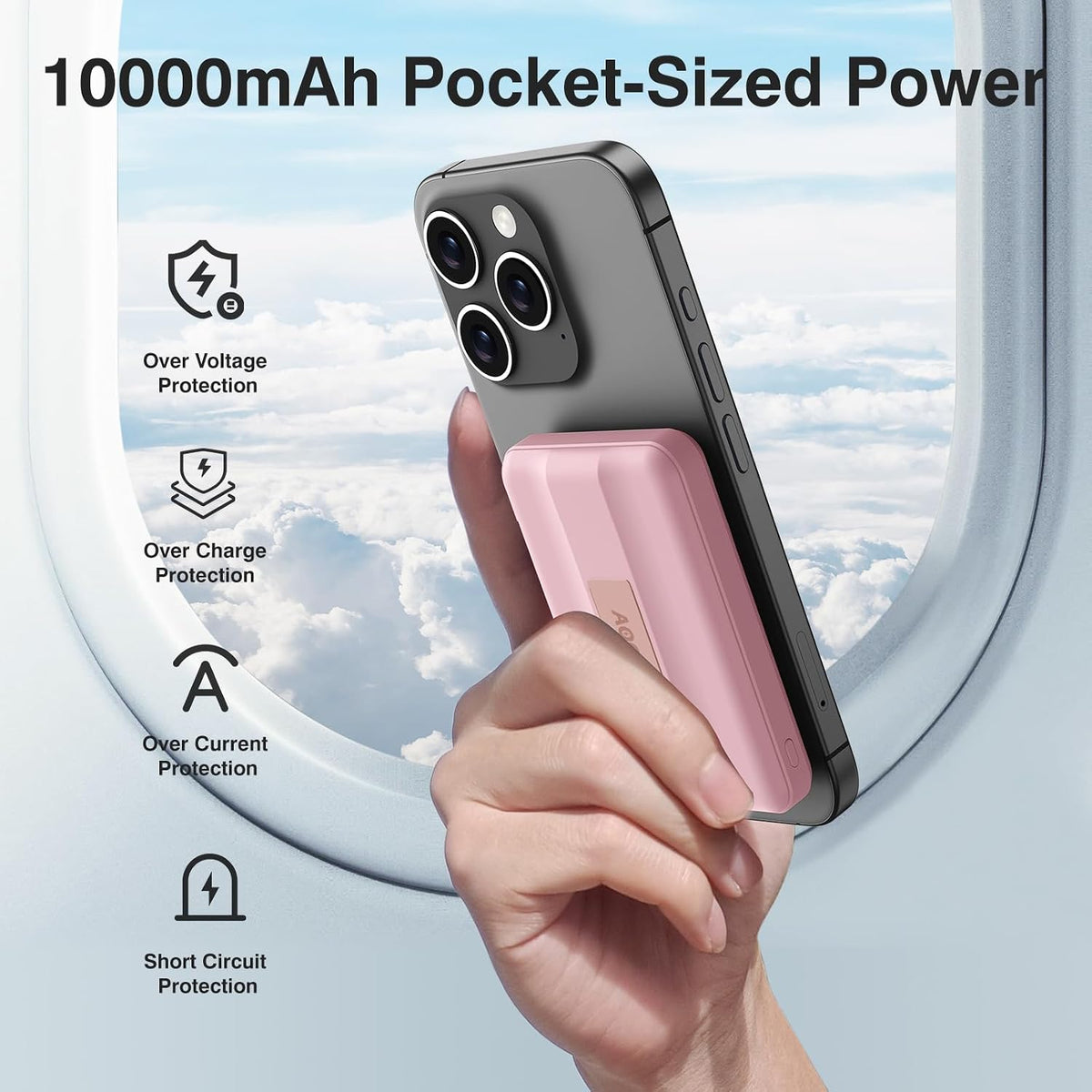 AOGUERBE for MagSafe Portable Charger, 10000mAh Magnetic Charger for iphone