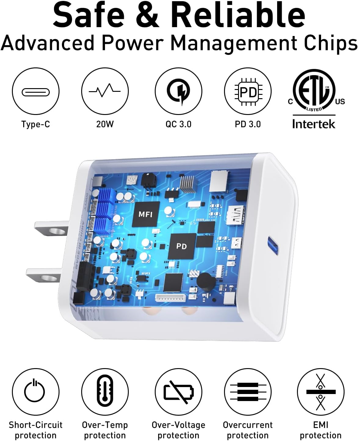 USB C Charger Block 20W, Ocupwei PD 3.0 Fast Charging Wall Charger USBC Power Adapter Type C Brick Cube for iPhone Duo/18/17/Pro/Pro Max/17 Air/ 16/16 Pro/16 Pro Max/15/Plus/Pro/Pro Max [2 Pack]