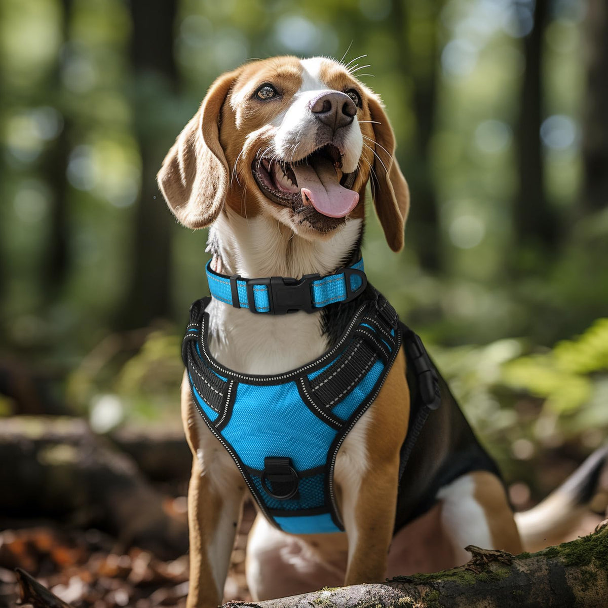Joytale Reflective Dog Collar, Adjustable Neoprene Padded, Teal M