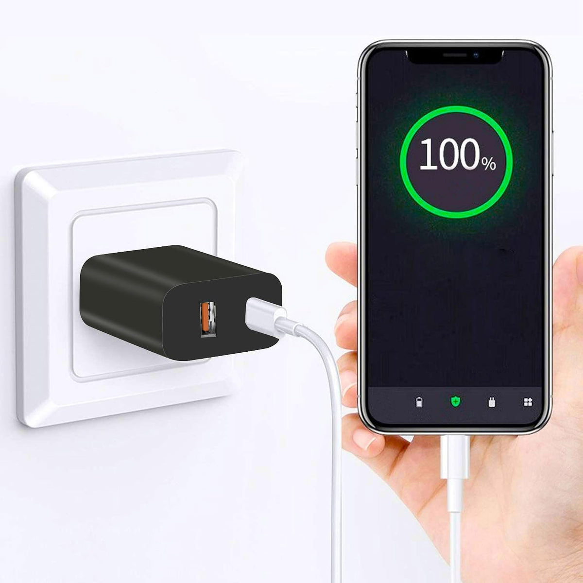 3 Pack USB C Charger Block,20W USB-C & USB-A Port Charger，for i Phone 17/16/15/14/13/12/11/X/8, i Pad and More