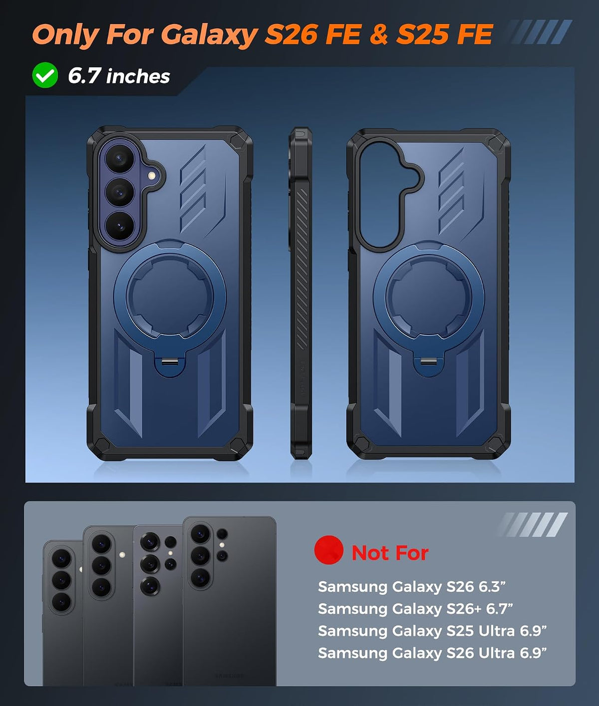 FNTCASE for iPhone 17 Case with 360 Spin Magnetic Stand