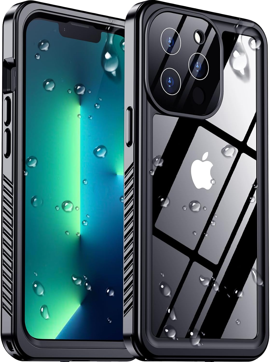 Temdan Compatible with iPhone 17 Pro Case,Waterproof Built-in Screen & Camera Protector IP68 Underwater Full Body 17FT Military Dropproof Shockproof Phone Case 6.3"-Blue/Clear
