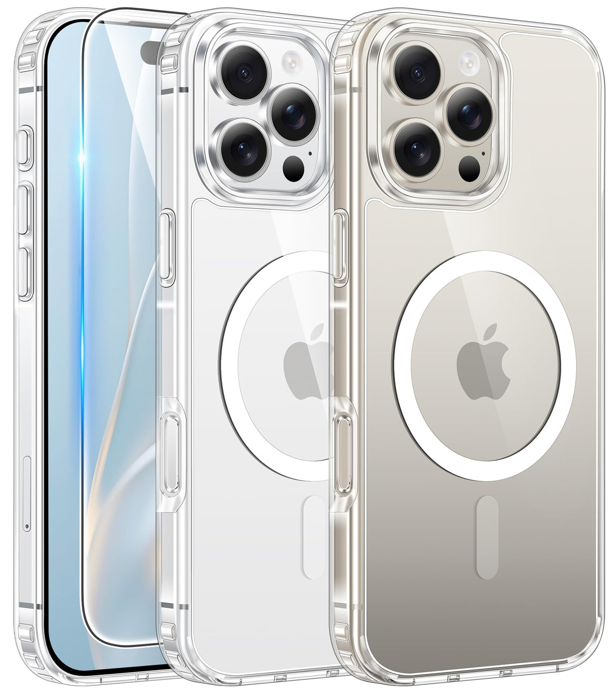 FNTCASE Magnetic for iPhone 15/14/13 Case, Clear