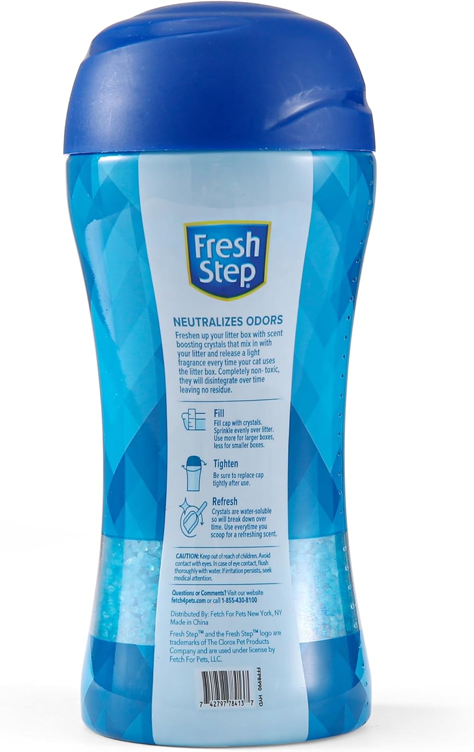Fresh Step - Cat Litter Deodorizer, Litter Box Crystals, Fresh Scent, 15 oz
