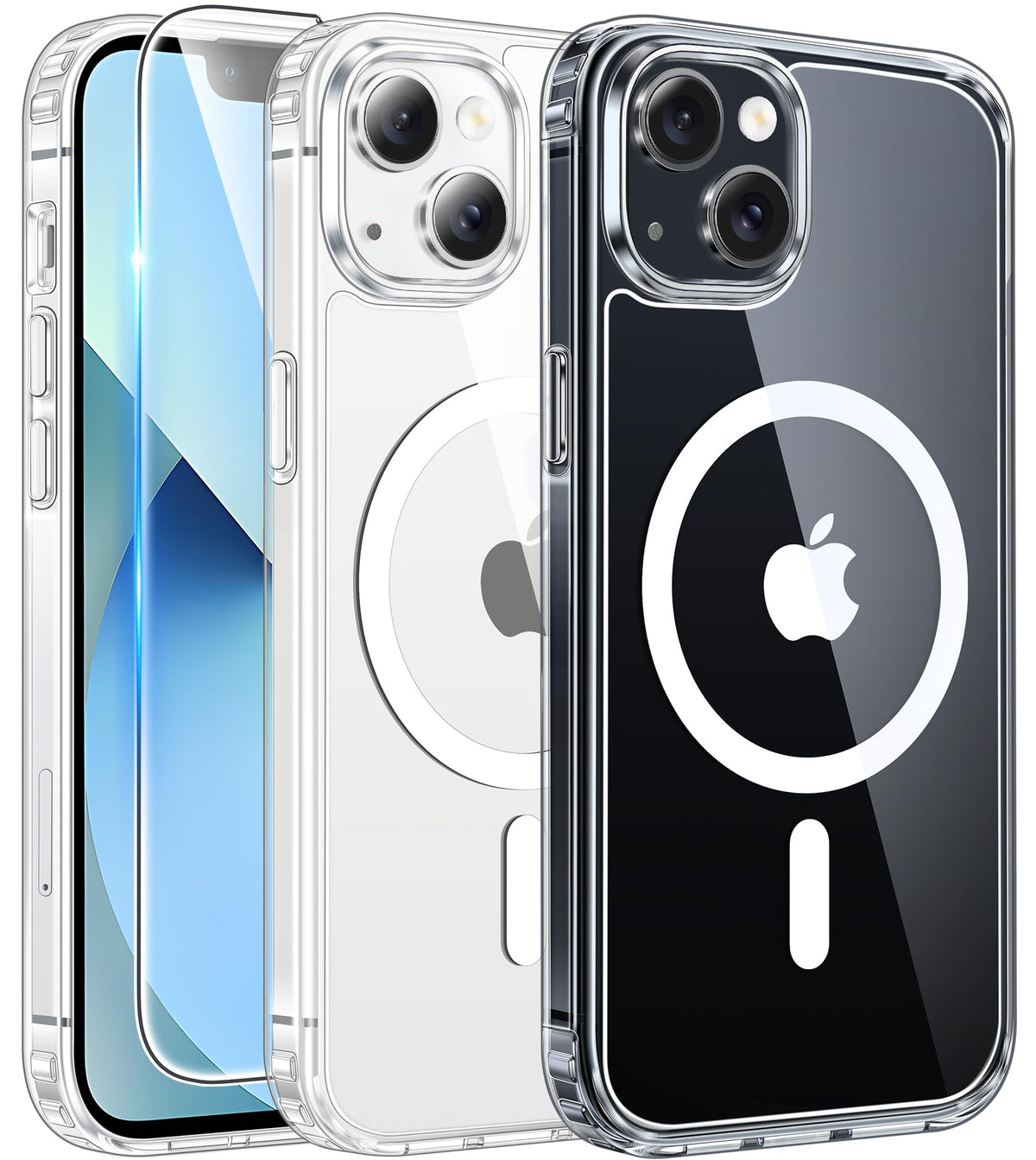 FNTCASE Magnetic for iPhone 15/14/13 Case, Clear