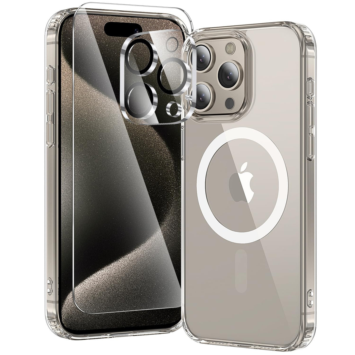 toushion 3 in 1 for iPhone 15 Plus Case Transparent